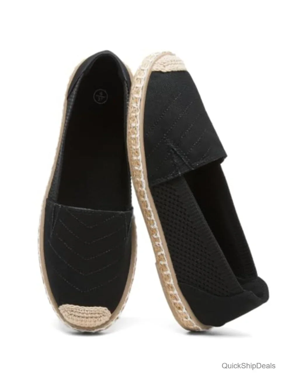 Women's Espadrilles Flats Slip On Breathable Knit Canvas Shoes